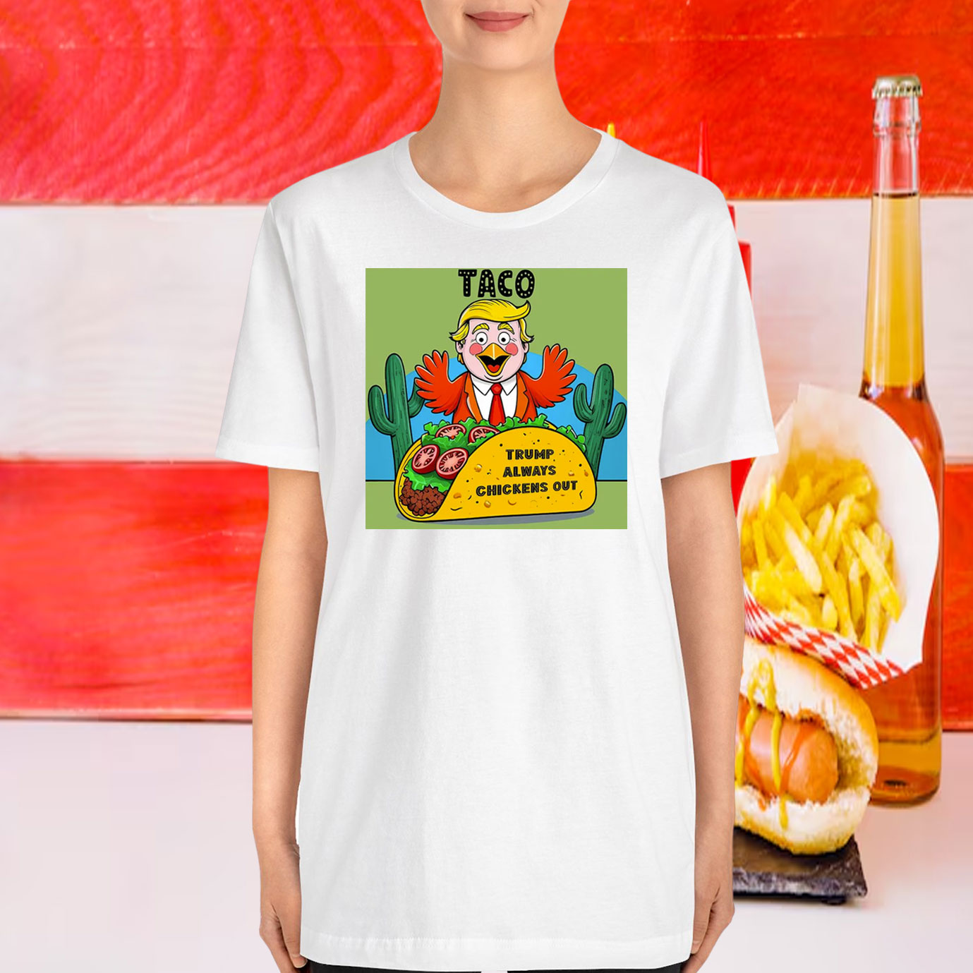 2025 Taco Trump Always Chickens Out Unisex T-Shirt
