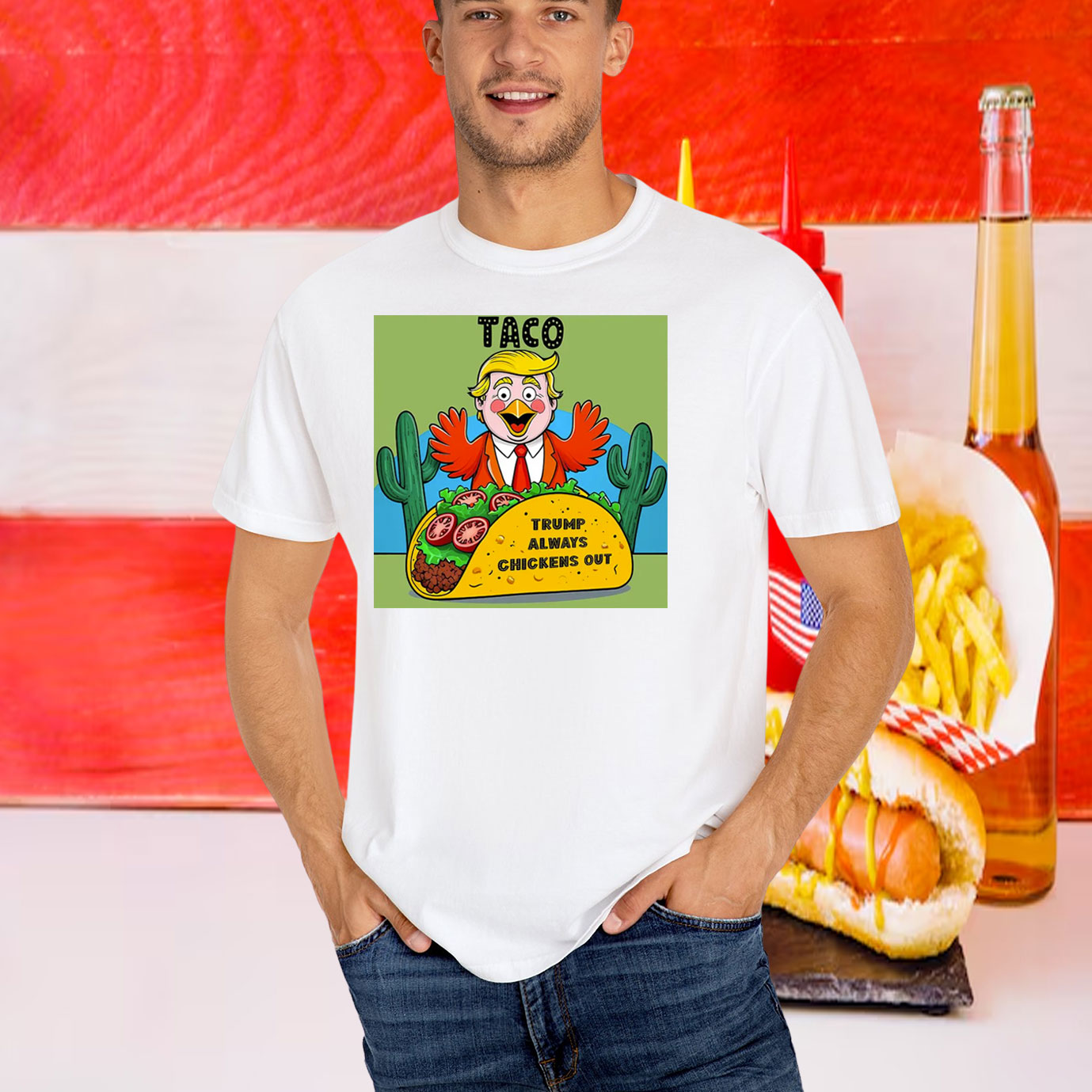 2025 Taco Trump Always Chickens Out Unisex T-Shirt