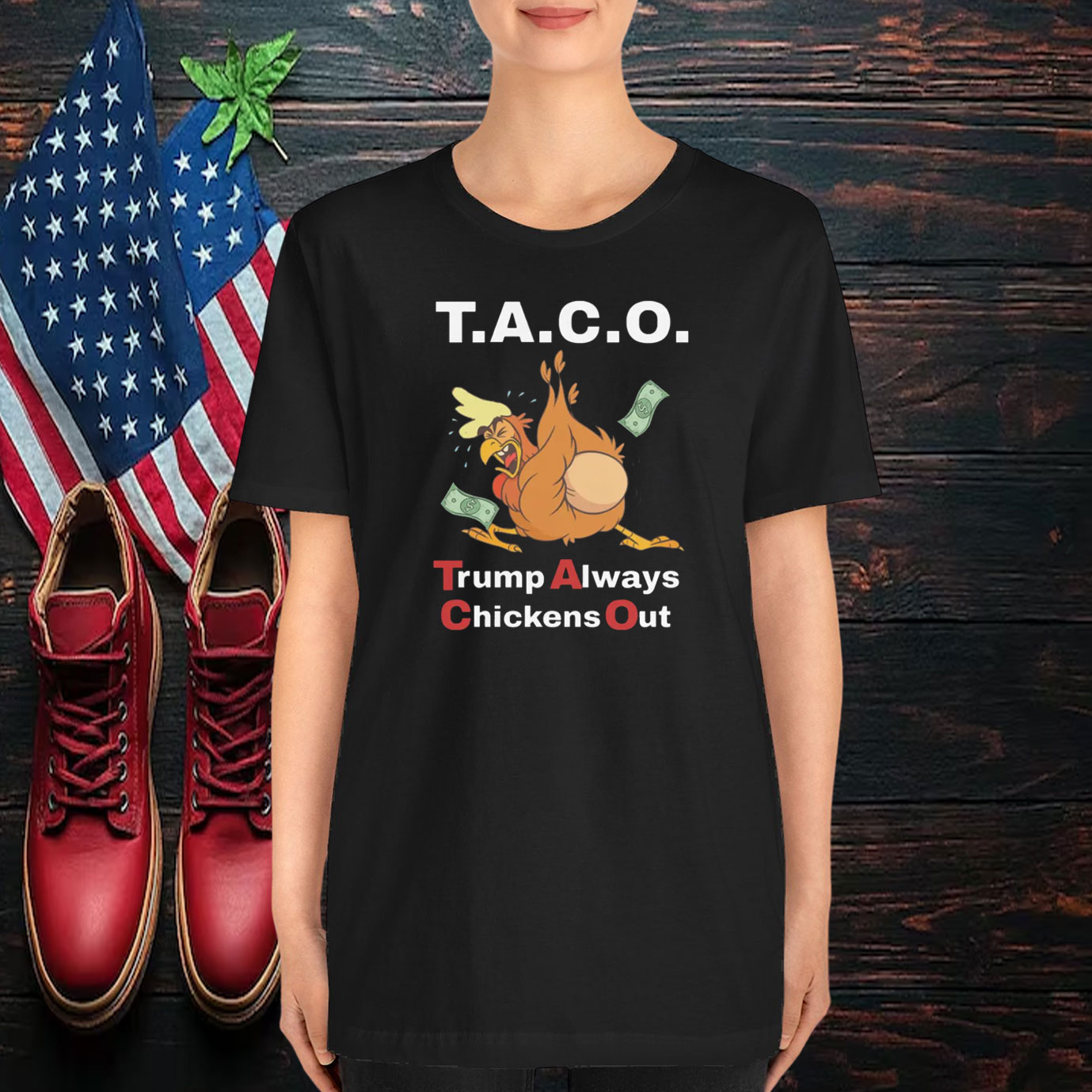 25 T.A.C.O. Trump Always Chickens Out T-Shirt