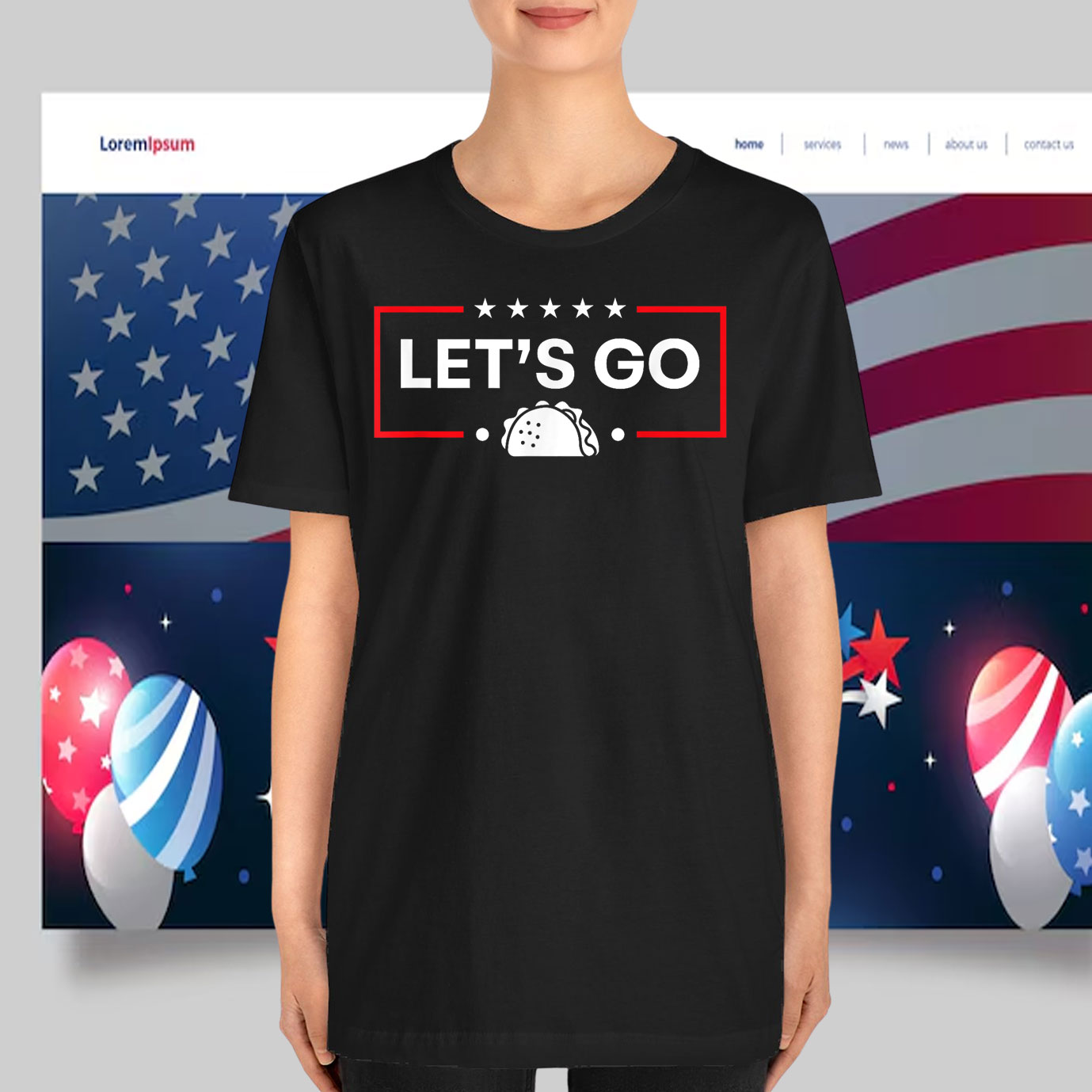 Funny 2025 Let's Go Taco T-Shirt
