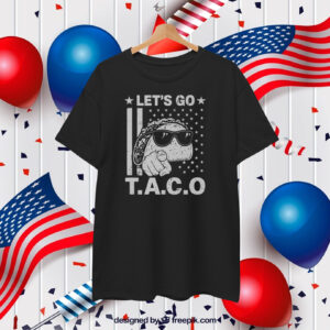 Funny Let's Go TACO Patriot Bold Humor Vintage American Flag Premium T-Shirt