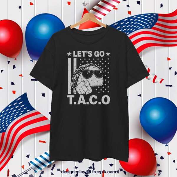 Funny Let's Go TACO Patriot Bold Humor Vintage American Flag Premium T-Shirt