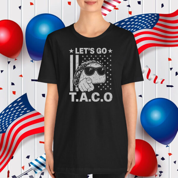 Funny Let's Go TACO Patriot Bold Humor Vintage American Flag Premium T-Shirt