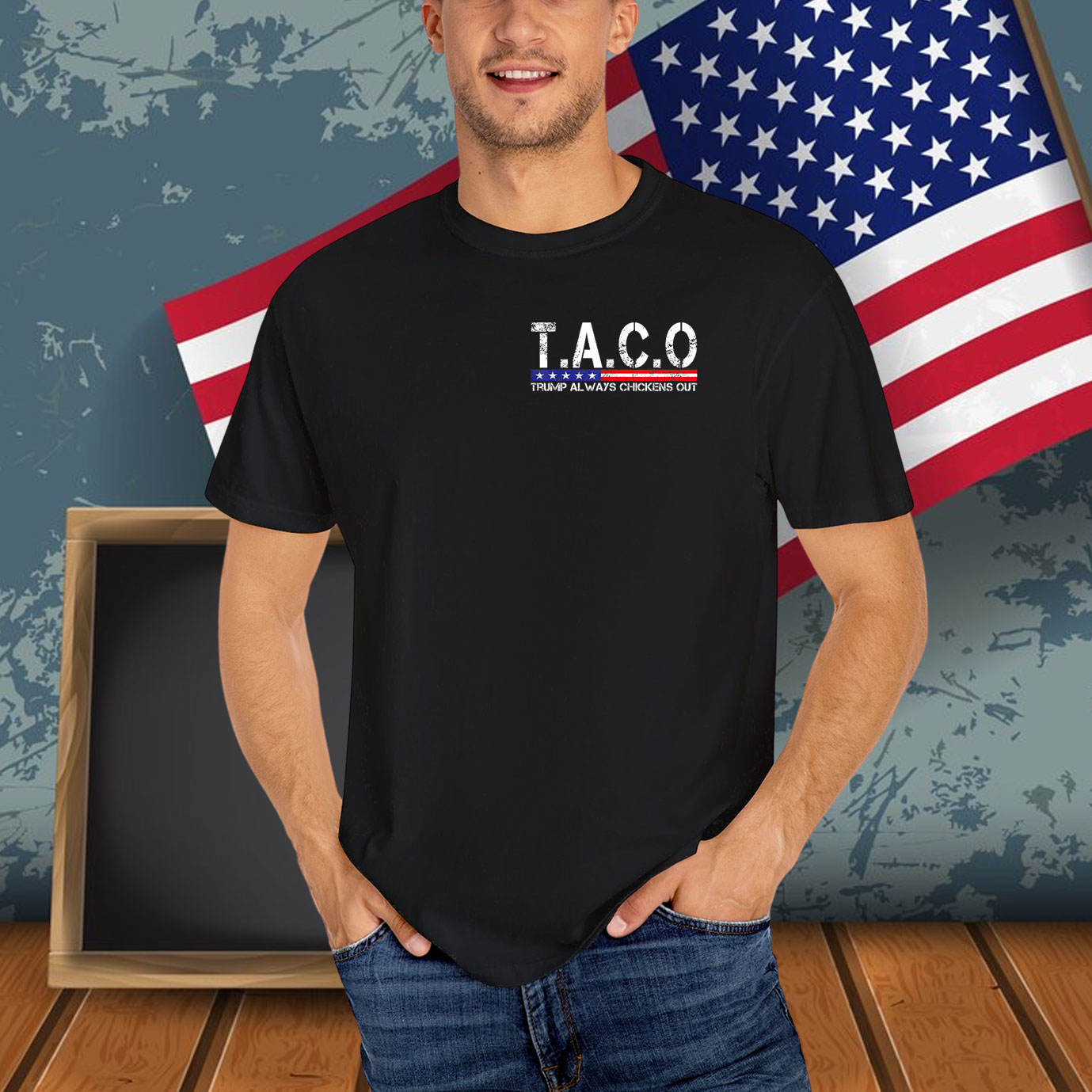 Funny Taco Trump Always Chickens Out For Men Women T-Shirts