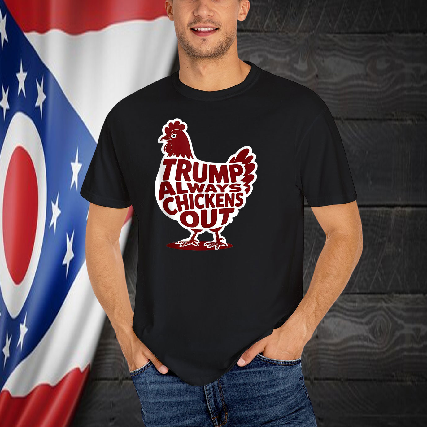 Funny Trump Always Chickens Out Shirt