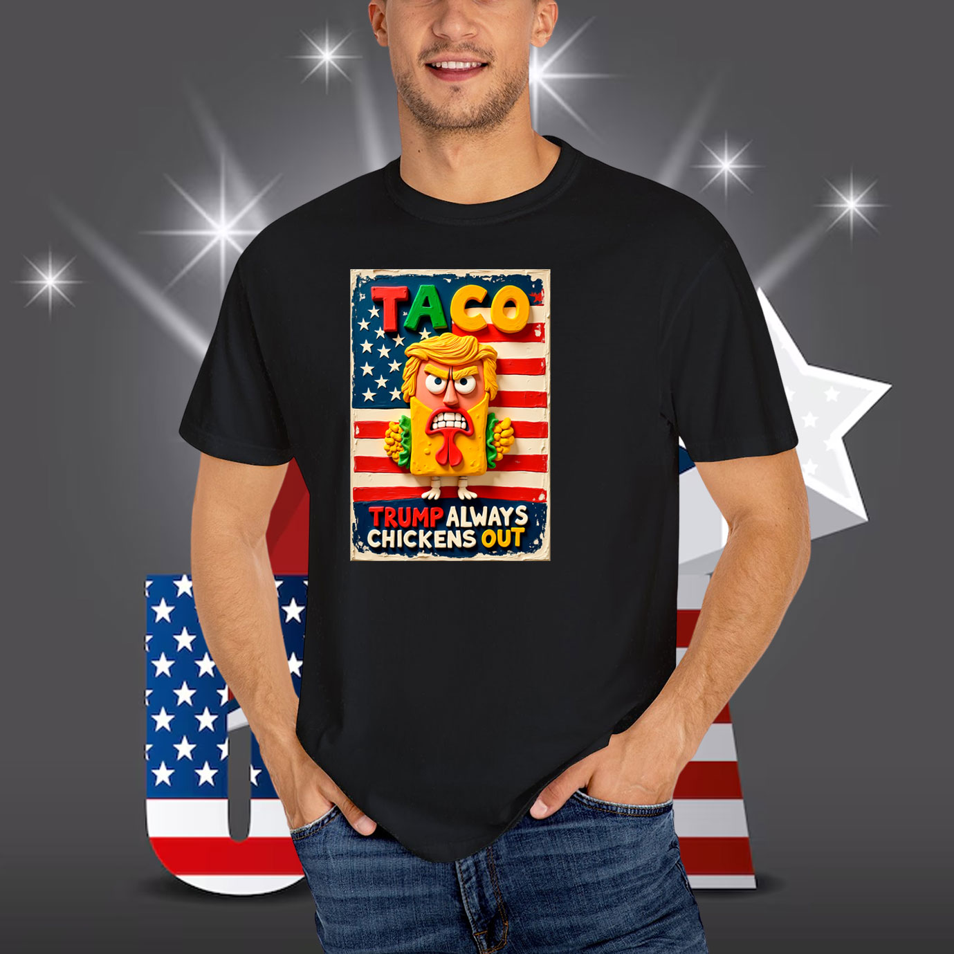 Funny Trump Taco Trump Always Chickens Out 2025 Unisex T-Shirt