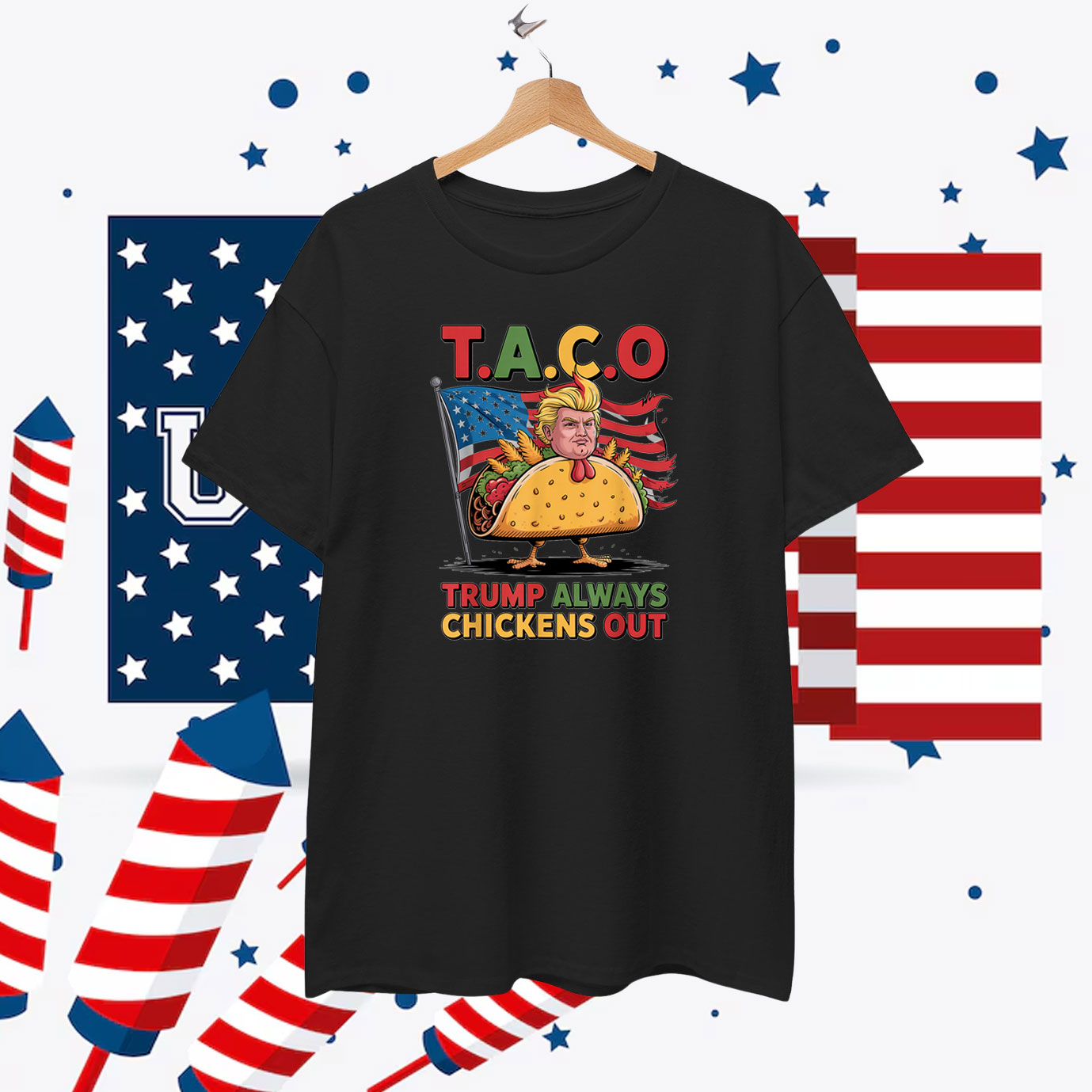 Funny Trump Taco Trump Always Chickens Out T-Shirt