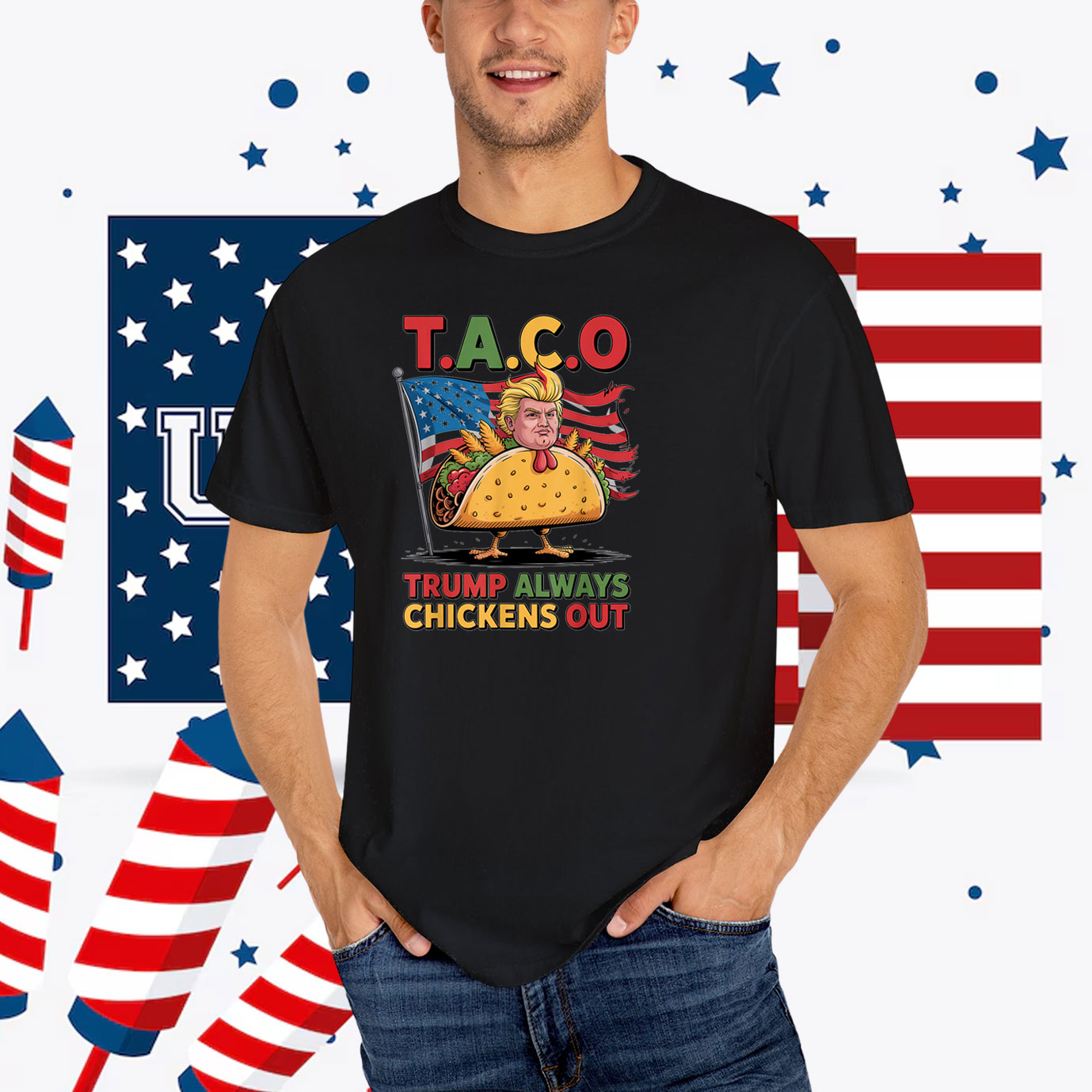 Funny Trump Taco Trump Always Chickens Out T-Shirt