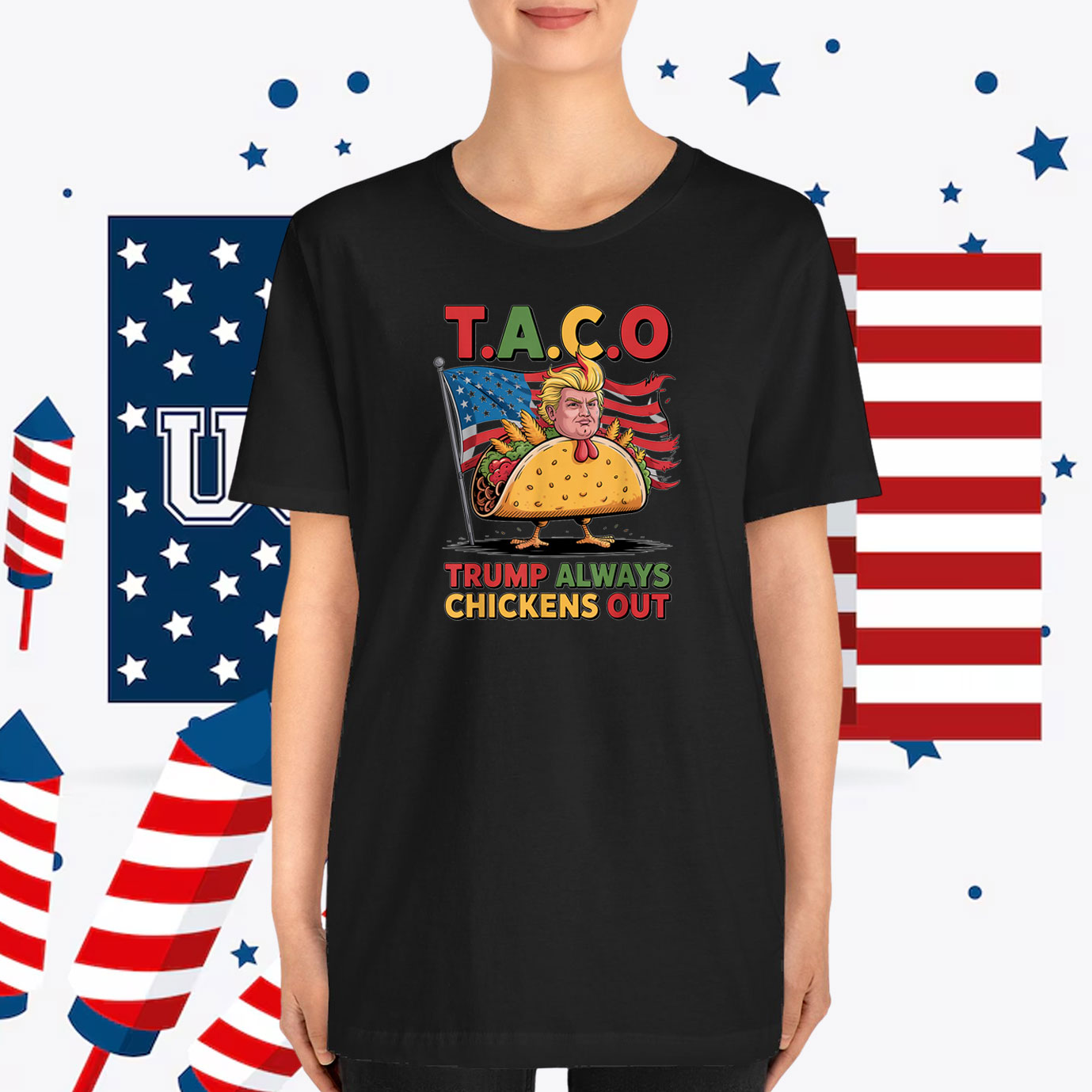 Funny Trump Taco Trump Always Chickens Out T-Shirt