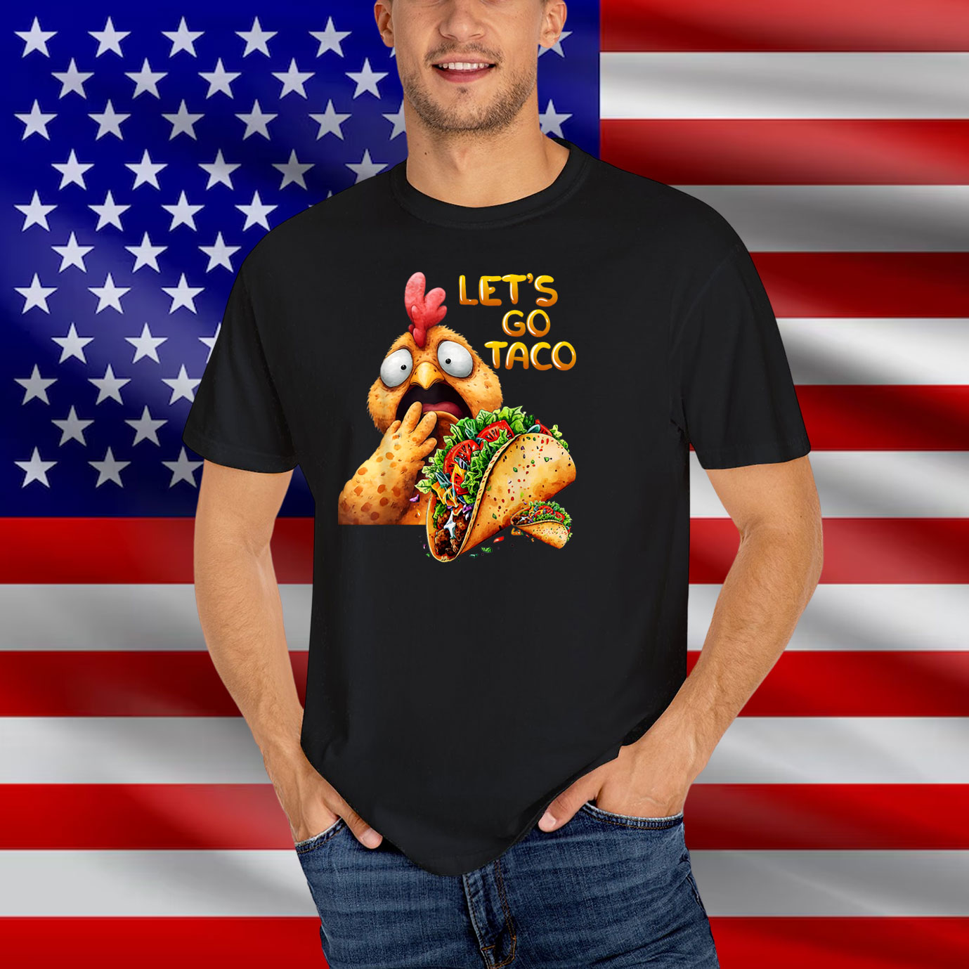 Hilarious Taco Always Chickens Out Hilarious Lets Go Taco T-Shirt