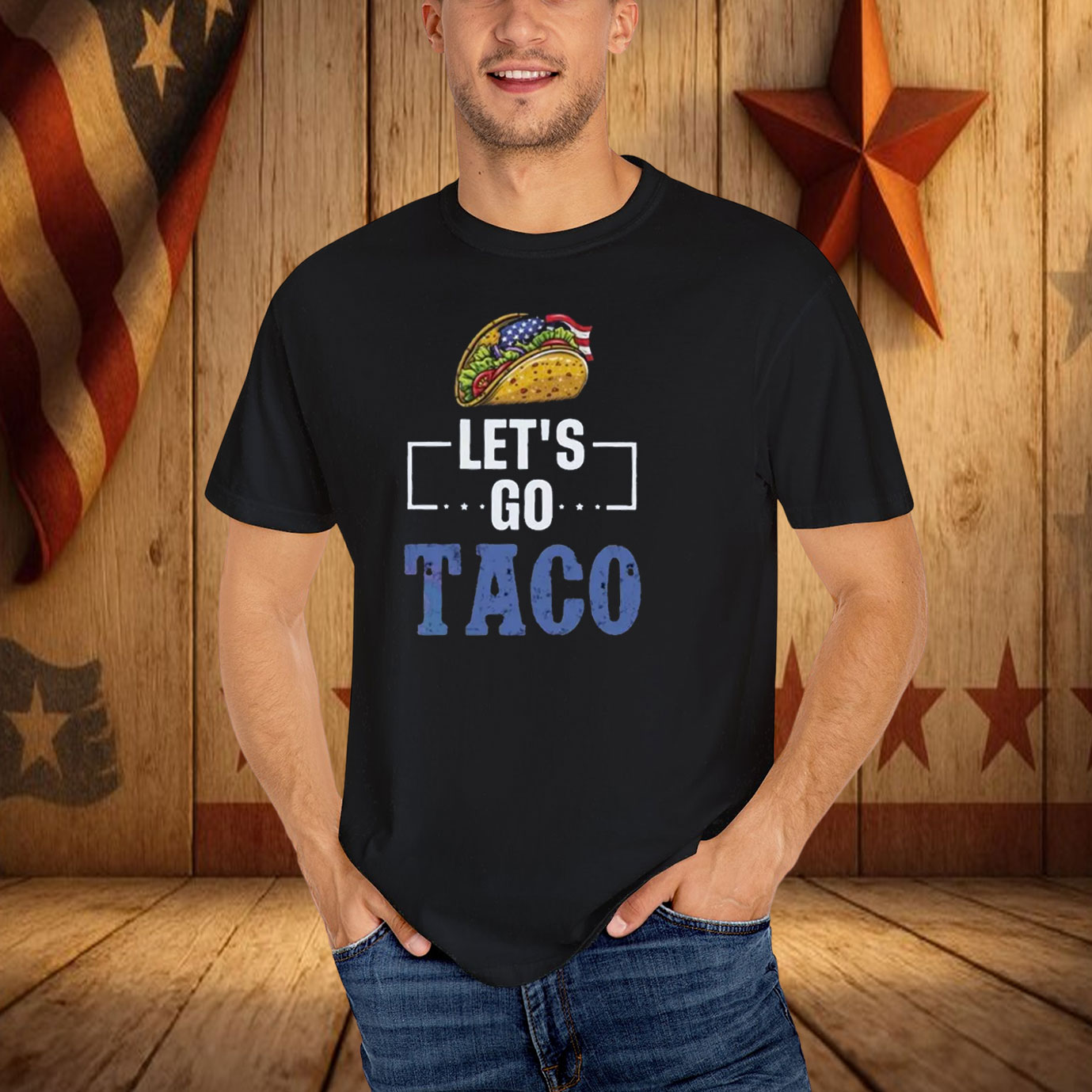Let's Go Taco America Flag T-Shirt