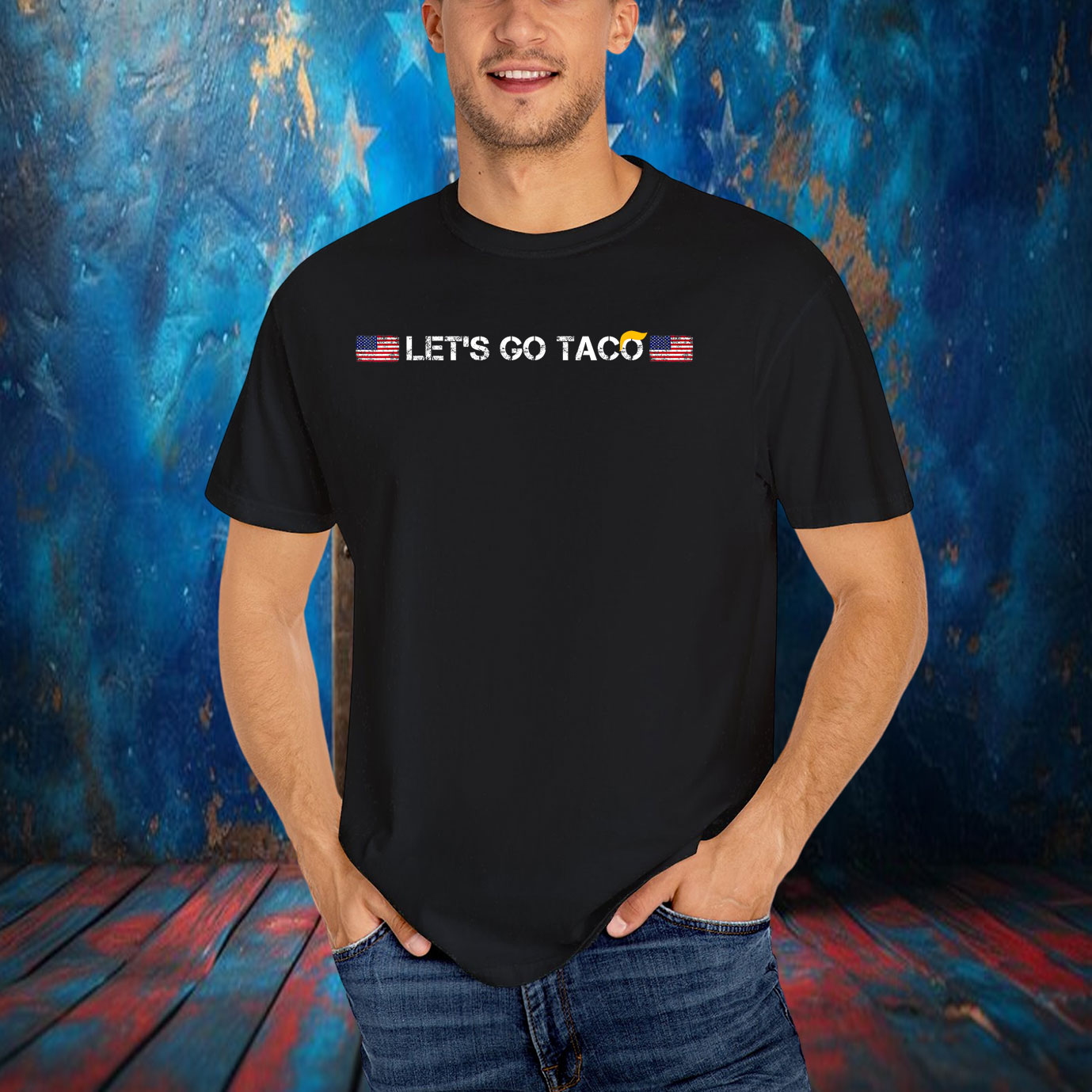 Let's Go Taco America Flag T-Shirts