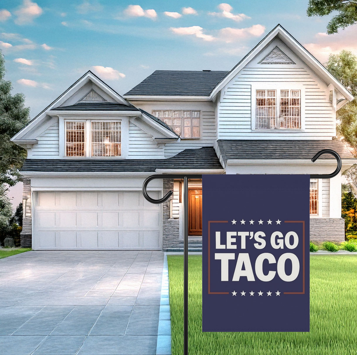 Let’s Go Taco Trump Garden Banner