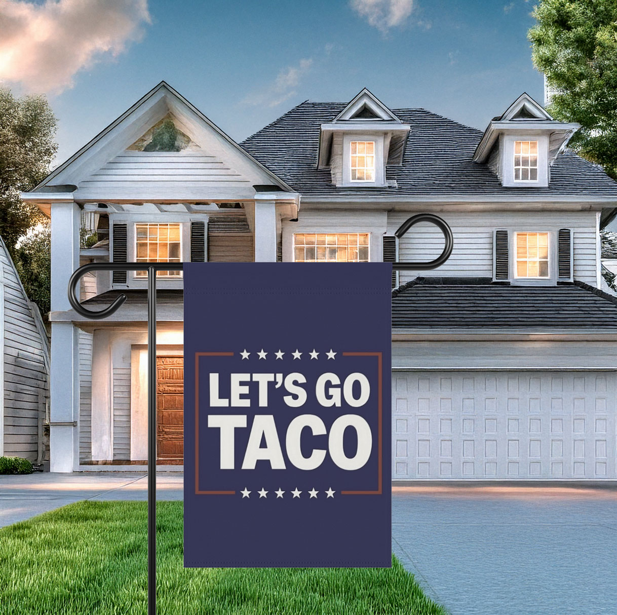 Let’s Go Taco Trump Garden Banner