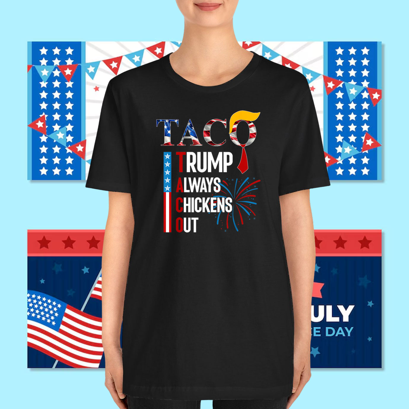 Official 2025 Taco Trump Always Chickens Out T-Shirt