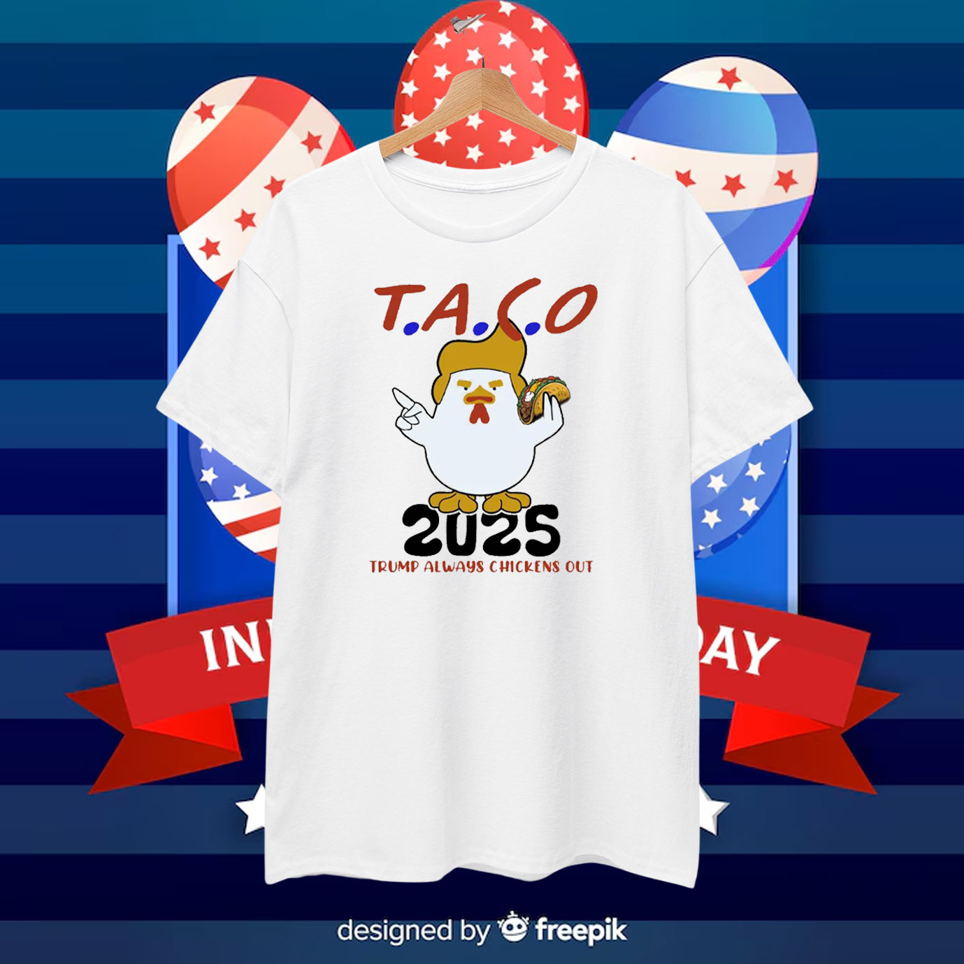 T.A.C.O 2025 Trump Always Chickens Out T-Shirt