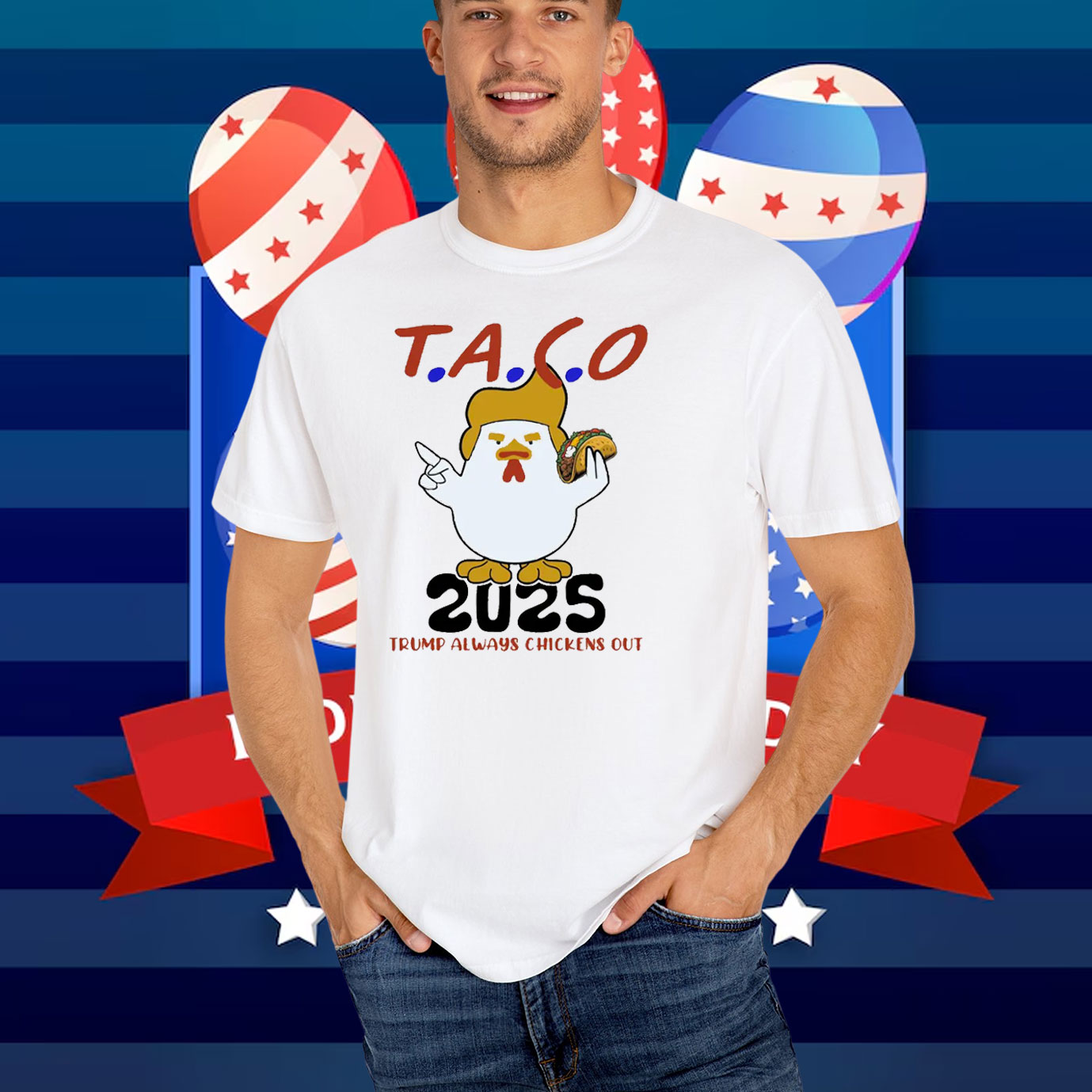 T.A.C.O 2025 Trump Always Chickens Out T-Shirt