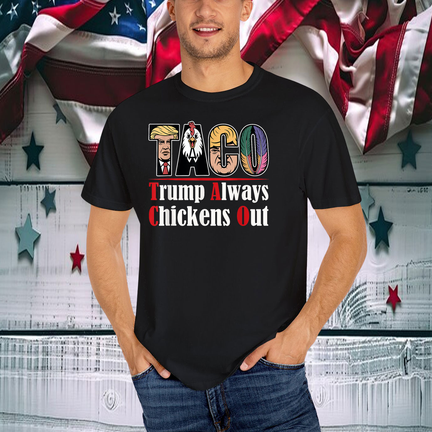 TACO Trump Always Chickens Out Funny 2025 T-Shirts