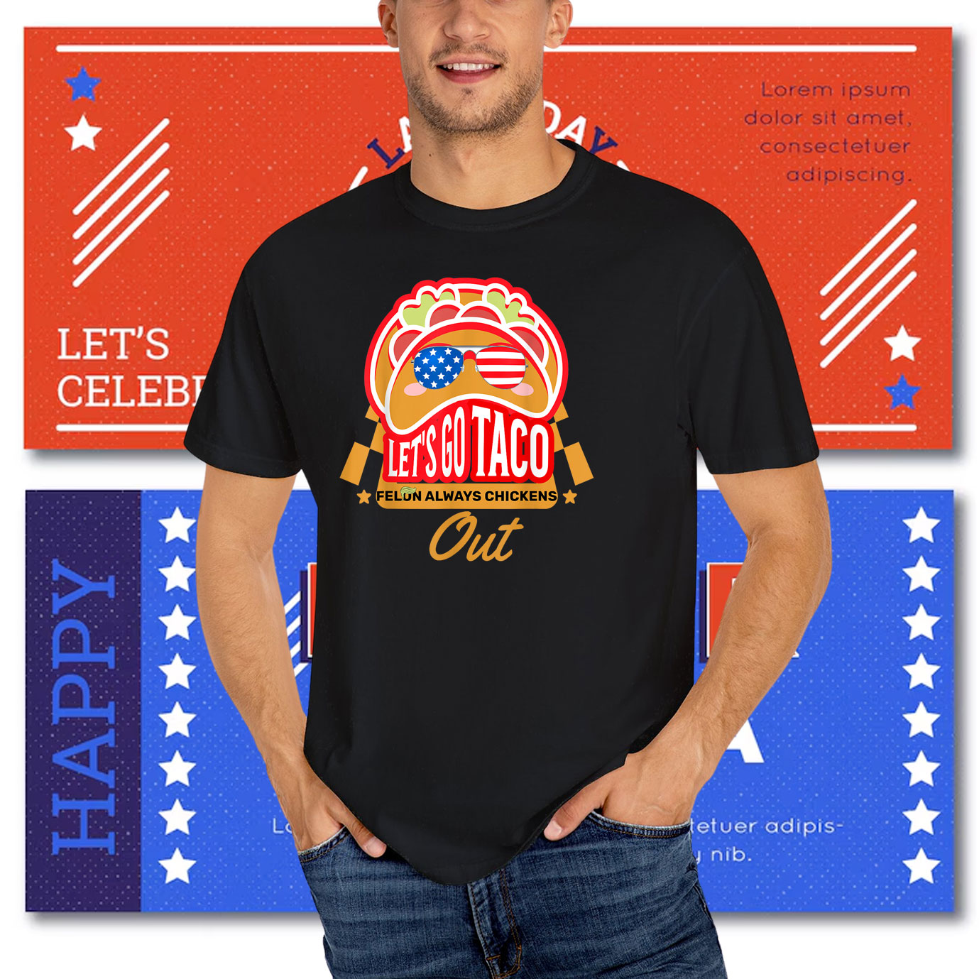Taco Felon Always Chickens Out Funny Trendy Chicken Taco T-Shirt