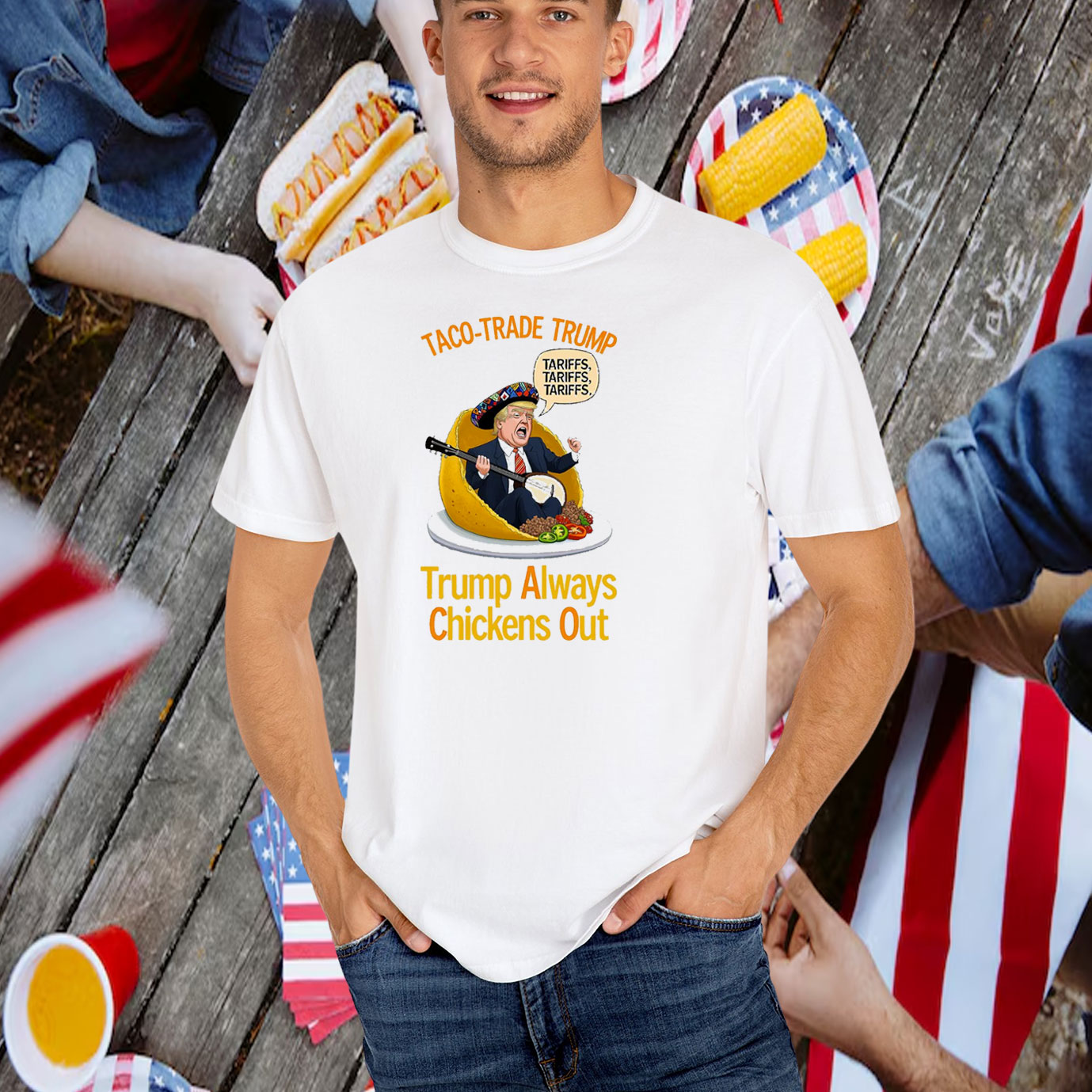 Taco-Trade Trump Trump Always Chickens Out T-Shirt