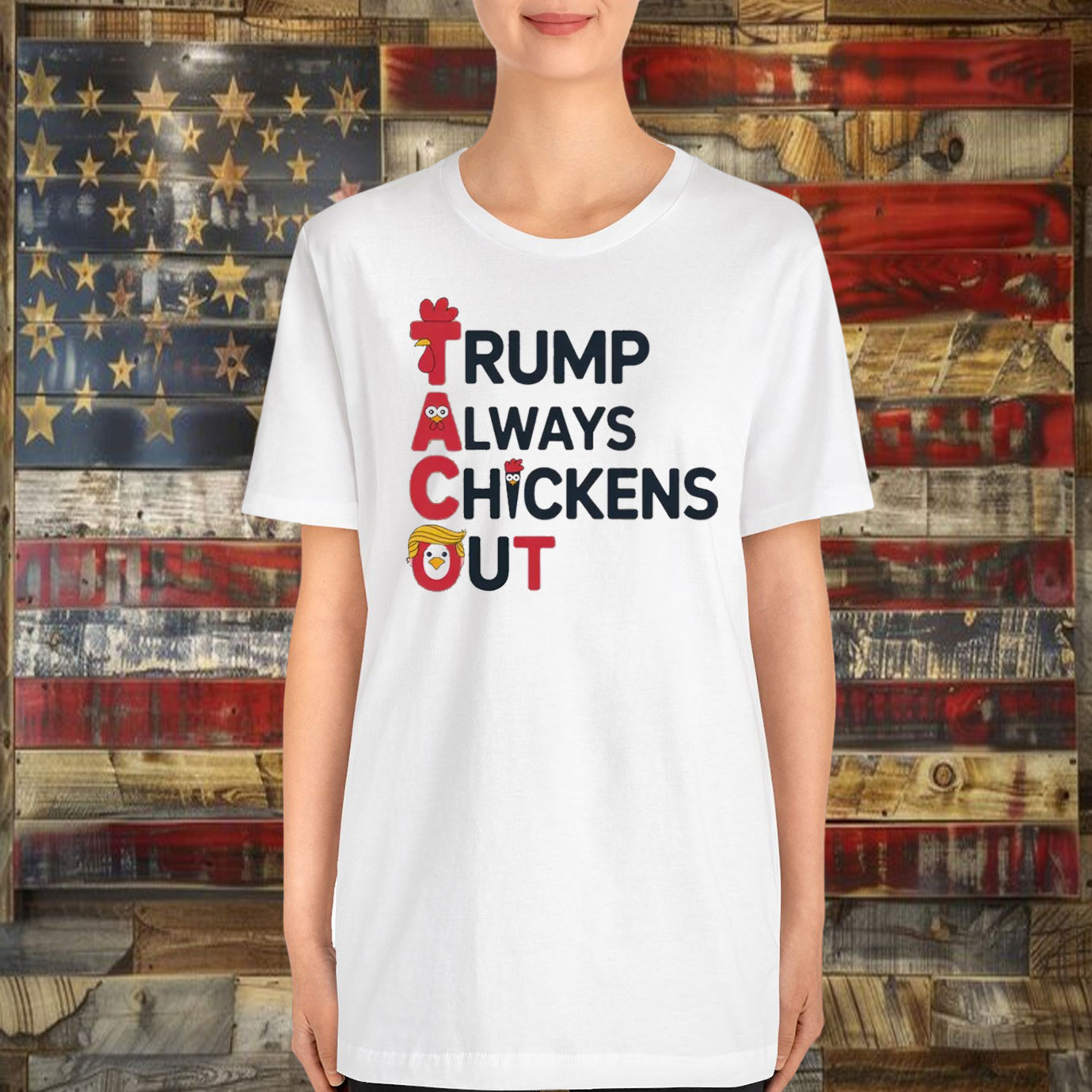 Taco Trump Always Chickens Out Meme T-Shirt