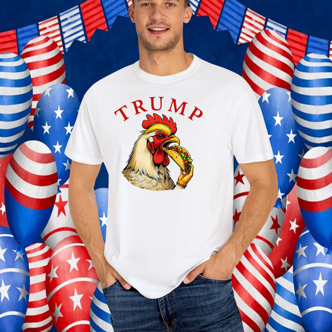 Trump Always Chickens Out Funny Political TACO T-Shirt