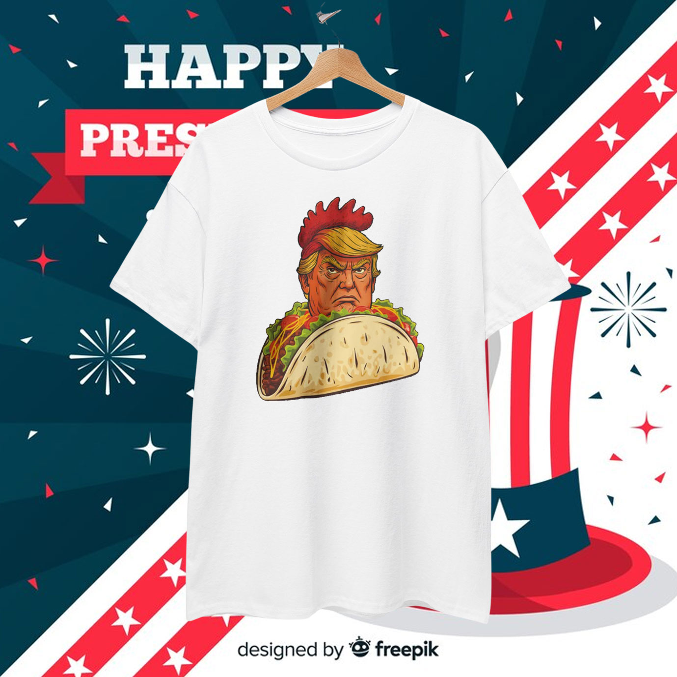 Trump Always Chickens Out Taco T-Shirt