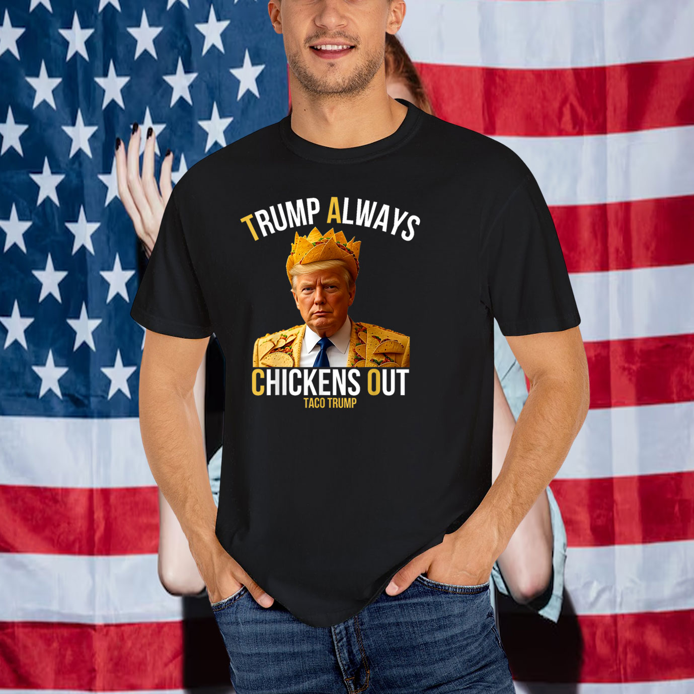 Trump Always Chickens Out Taco Trump T-Shirt