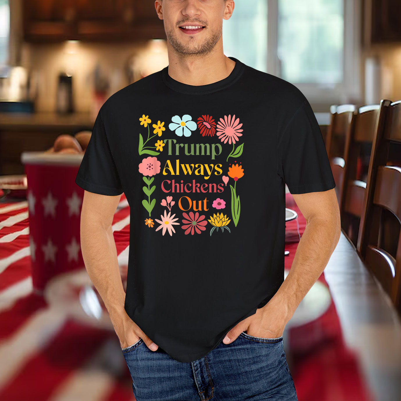 Trumps Always Chicken Out Taco America T-Shirt