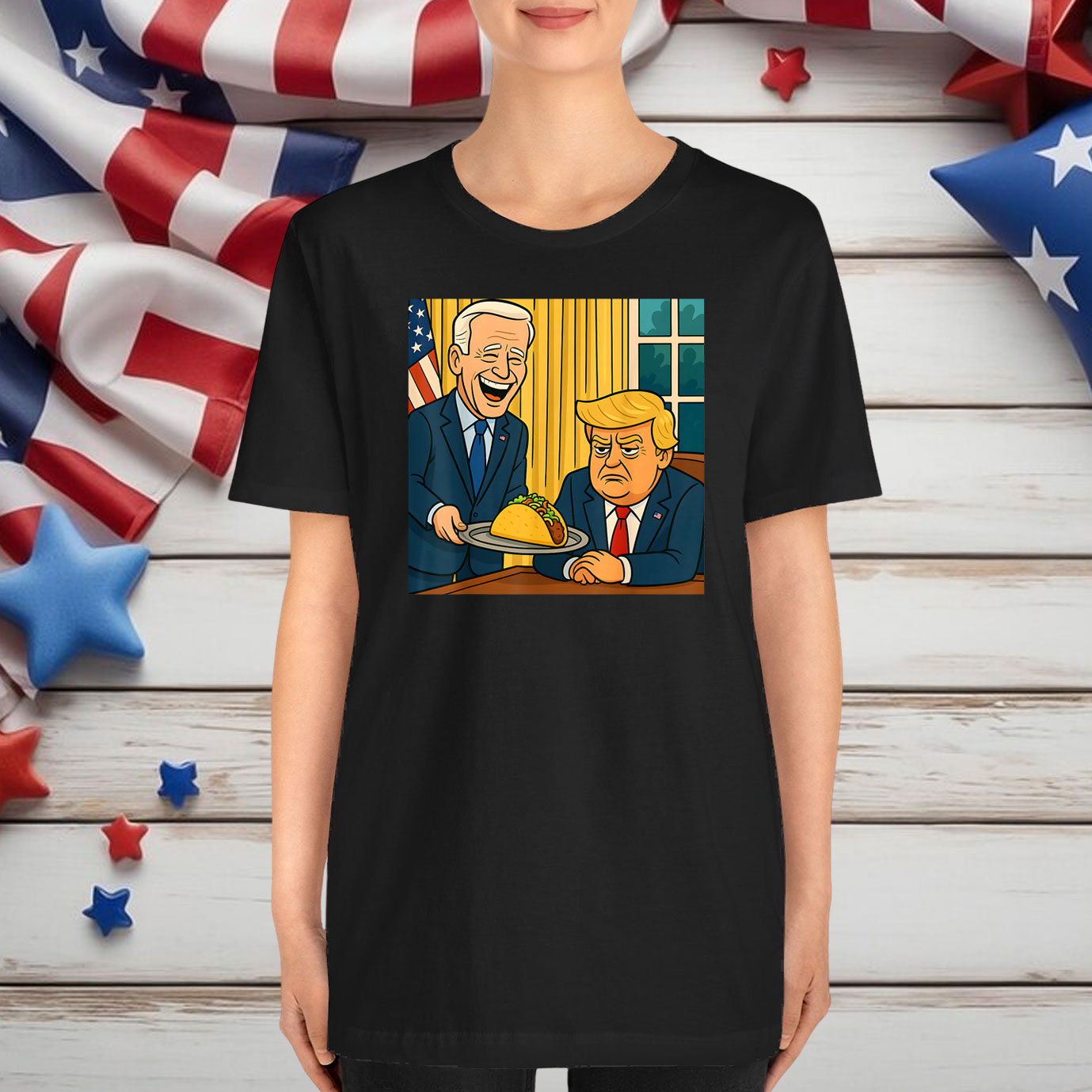 Trumps Always Chickens Out Funny Taco T-Shirt